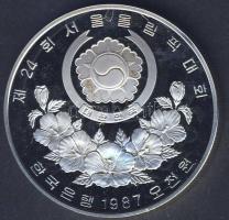 Dél-Korea 1987. 5000W Ag "Szöuli olimpia - stadion" T:PP