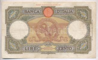 Olaszország 1937-1942. 100L T:III,III- tűlyukak
Italy 1937-1942. 100 Lire C:F,VG needle holes