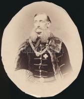 cca 1865 gr. Festetics György (1815-1883) a király személye körüli miniszter, belső titkos tanácsi koronaőr, királyi főudvarmester fotója Borsos és Doctor műterméből. Körülvágva 6x6 cm.