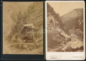 cca 1880 Petrozsényi látképek Csarnó Géza és Blaska E. műterméből. 11x17 cm