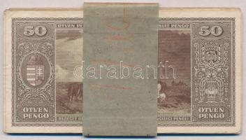 1945. 50P (25x) eredeti bankjegy kötegelővel összefogva! T:III,III-