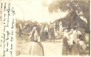 1912 Gödre, Heti vásár, piac, árusok. photo (EK)