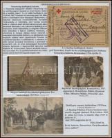 Hadifogság az I. világháborúban és utána 16 db eredeti fotó és hadifoglyok által hazaküldött levelezőlap Taskentig. Nemzetiszín tablón. (nincsenek felragasztva)