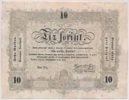 1848. 10Ft Kossuth Bankó hátlapi szövegben BÜNTETETTNEK sajtóhiba T:IV restaurált