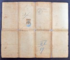 1881 Díszes katonai végelbocsájtó levél, gyalogos részére, észak-bácskai 4. honvédzászlóalj, a zászl...