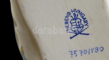 Herendi Viktória mintás cipő, kézzel festett, jelzett, hibátlan, h:10 cm, m:5 cm