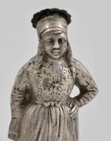 Ezüst(Ag) fűszertartó, legény és leány, 2 db, jelzett, m: 9 cm, nettó: 111,2 g