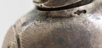 Ezüst(Ag) fűszertartó, legény és leány, 2 db, jelzett, m: 9 cm, nettó: 111,2 g