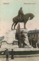 Kolozsvár, Cluj; Mátyás király szobra / statue of Matthias Corvinus (ragasztónyom / gluemark)