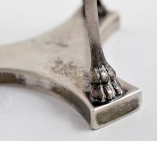 Ezüst(Ag) díszes kaviártartó, jelzett, mesterjeggyel, 2 db, hibátlan üvegbetéttel, peremén kis defor...