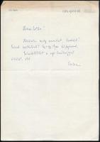 1983 Illés Endre (1902-1986) drámaíró, könyvkiadó igazgató saját kézzel írt levele Vas Zoltán (1903-1983) író, 56-os államminiszter részére.