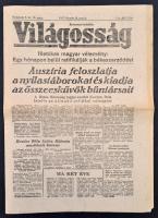 1947 Világosság, 3 évf. 35. sz., 1947. február 12., benne a Magyar közösség ügyével, és Kovács Béla FKGP főtitkárának érintettségét tárgyaló sorokkal.