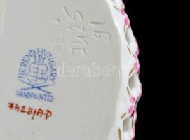 Herendi Apponyi mintás kosárka, kézzel festett, jelzett, hibátlan, 8,5×6 cm