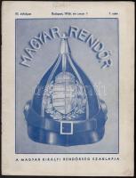 1936 Magyar Rendőr. A m. kir. rendőrség szaklapja. III. évf. 1. sz., 1936. január 1., korabeli reklámokkal, 24 p.