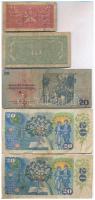 Csehszlovákia 1945. 5K + 10K + 1970. 20K + 1988. 20K (2x) T:III-,IV
Czechoslovakia 1945. 5 Korun + ...