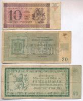 Szlovákia 1943. 10K + Német Harmadik Birodalom / Cseh-Morva Protektorátus 1940. 50K + 1944. 20K T:II...