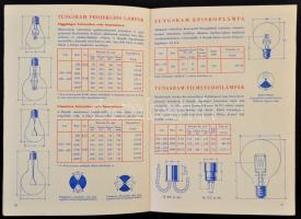 cca 1940-1950 4 db Tungsram árjegyzék (1 db) és nyomtatvány, egy ragasztott, egy szakadozott