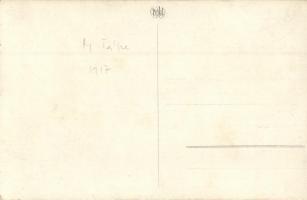 1917 Tátra, szánkózó katonák és hölgyek csoportképe télen / sledding K.u.K. soldiers and ladies in w...