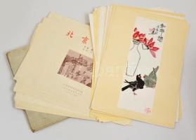 cca 1960 27 db japán metszet dekoratív nagyméretű reprintjét tartalmazó mappa. / Japanese etchings large prints 38x55 cm
