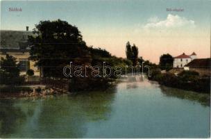 Siófok - 2 db régi városképes lap: Strand, fürdőzők, Sió csatorna