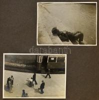 cca 1942 35 db részben művészi igényű városképes fotó: Budapest, Esztergom, dunai hajózás. Berakóban.