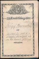 1924 Fényképes emléklap elbocsájtott honvéd részére