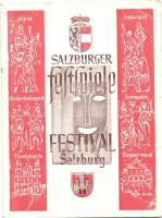 1949 Salzburg, Salzburger Festspiele / Festival Salzburg advertisement card + So. Stpl. (kis szakadás / small tear)