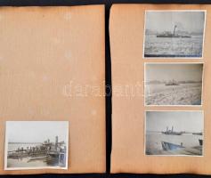cca 1914 A Dunai flottila hadihajói és egyéb osztrák-magyar dunai hajók 9 db katonai fénykép a magya...