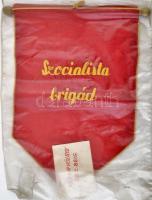 Hímezett szocialista brigádzászló, 38×24 cm