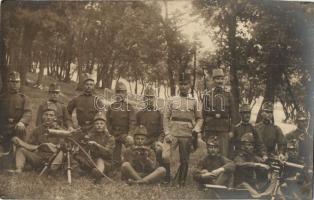 Osztrák-magyar katonák csoportképe Schwarzlose MG géppuskával / WWI Austro-Hungarian K.u.K. soldiers with Schwarzlose MG machine gun. photo
