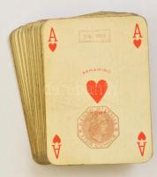 cca 1937 Olasz franciakártya 52 lapos pakli kártyailletékkel