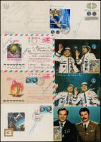 cca 1960-1980 25 db űrhajós CM és FDC 5 darabon űrhajósok eredeti aláírásaival / 25 Astronaut CM and FDC-s with 5 autograph signed by astronauts