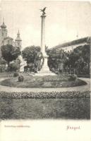 Szeged, Szabadság emlékoszlop, az 1849. augusztus 5-i ütközet áldozatainak emlékére, tetején ágyúgolyót markoló turulmadár. 1848-1849-es magyar szabadshágharc és forradalom (EK)