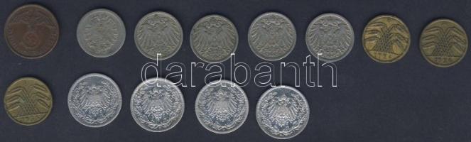 Német Birodalom 1875-1939. 2Pf (1x), 5Pf (8x) 2klf, 1/2M Ag (4x) T:2,3