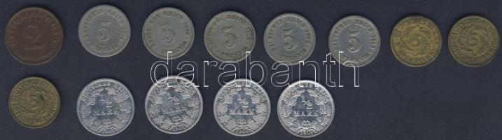 Német Birodalom 1875-1939. 2Pf (1x), 5Pf (8x) 2klf, 1/2M Ag (4x) T:2,3