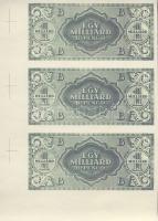 1946. 1000.000.000B.-pengő "zöld" bal alsó ívszéli 3-as függőleges csíkban, 3db illesztőkereszttel, csak hátoldali nyomat T:I