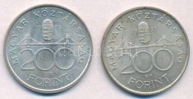 1993. 200Ft Ag "MNB" (2x) T:2
