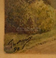 Than jelzéssel: Kastély. Akvarell, papír, üvegezett keretben, 19×28 cm