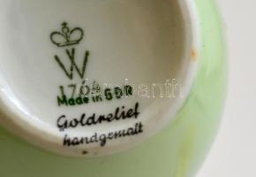 Wallendorf kis váza, kézzel festett, jelzett, hibátlan, m:6 cm