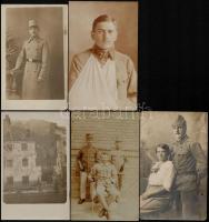 cca 1914-1945 13 db katonai fotólap, három feliratozva, 8x12 cm és 9x14 cm között