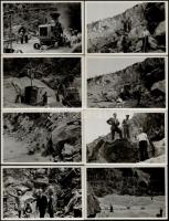 1956 Kőfejtők, kőbányák (Sárospatak, Sátoraljaújhely, Gönc, Bodrogkőváralja), 9 db feliratozott vintage fotó, 9x14 cm