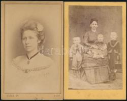 cca 1866 Borsos József és Klösz György műtermében készült, 2 db vintage fotó, 10,5x6 cm