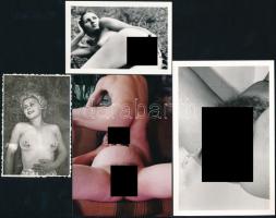 cca 1973 Extrém erotikus képek, 4 db vintage fotó, 9x6 cm és 9x14 cm