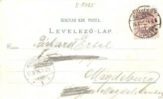 1896 (Vorläufer!) Budapest, Üdvözlet a Milleniumi Kiállításról, Közlekedésügyi és haditengerészeti c...