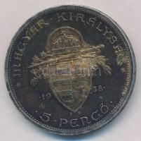 1938. 5P Ag "Szent István" T:1-,2 patina
Adamo P8.1
