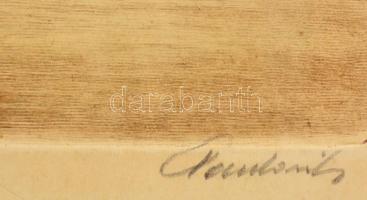 Paulovits Pál (1892-1975): Alkony, színezett rézkarc, jelzett, 27,5×37 cm