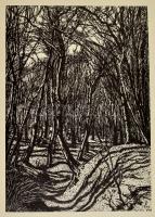 Gy. Szabó Béla (1905-1985): Tájak, 3 db fametszet, papír, jelzettek a dúcon, 35,5×23,5 cm