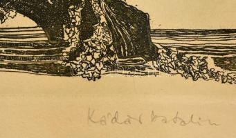 Kádár Katalin (1951- ): Fűzfa, rézkarc, papír, jelzett, 19,5×29 cm