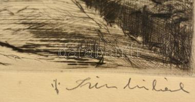 ifj. Iván Szilárd (1955- ): Házak, rézkarc, papír, jelzett, 14,5×19,5 cm