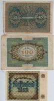 Német Birodalom / Weimari Köztársaság 1914-1923. 8db klf bankjegy T:II,III
German Empire / Weimar R...